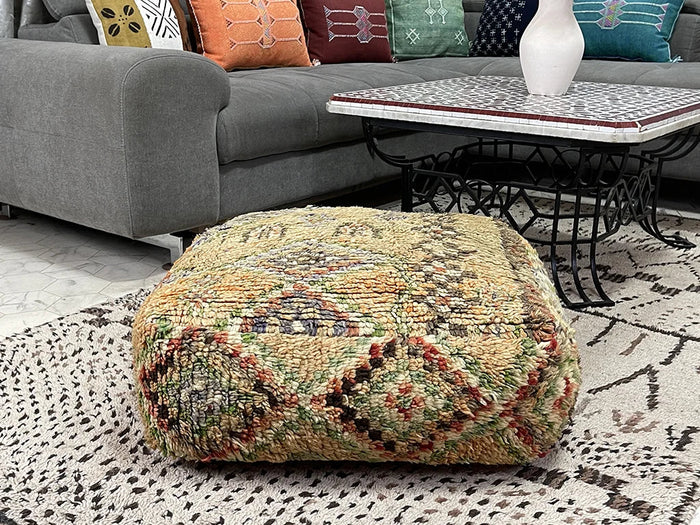 Central Park Kilim Pouf by Bazarugs — Handmade Moroccan Ottoman