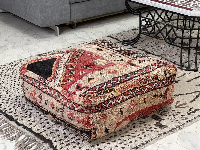 Bazarugs Moroccan Kilim Pouf — Champs-Élysées