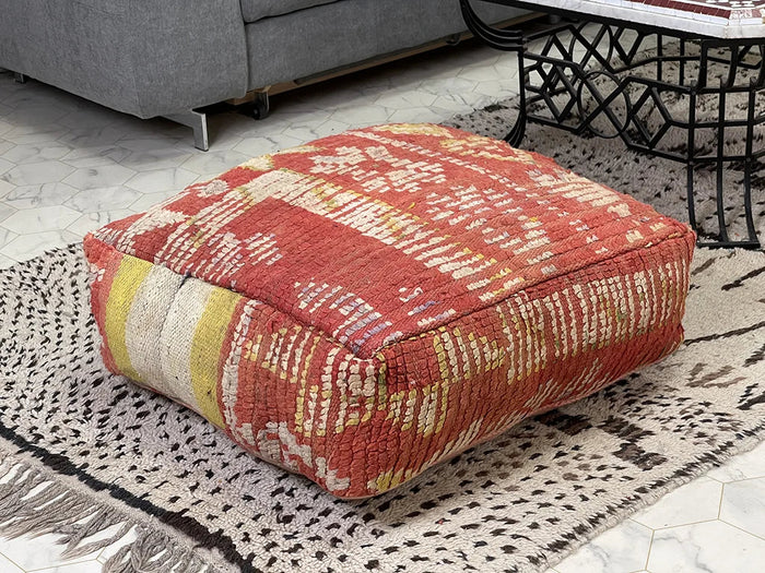 Ecstatic Earth Kilim Pouf by Bazarugs — Handmade Moroccan Ottoman