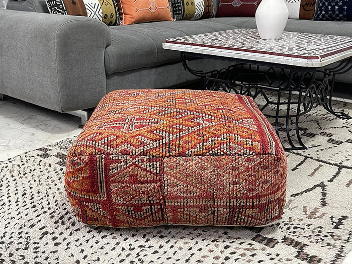 Bazarugs Moroccan Kilim Pouf — Jasper Stone