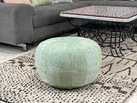 green cactus silk pouf