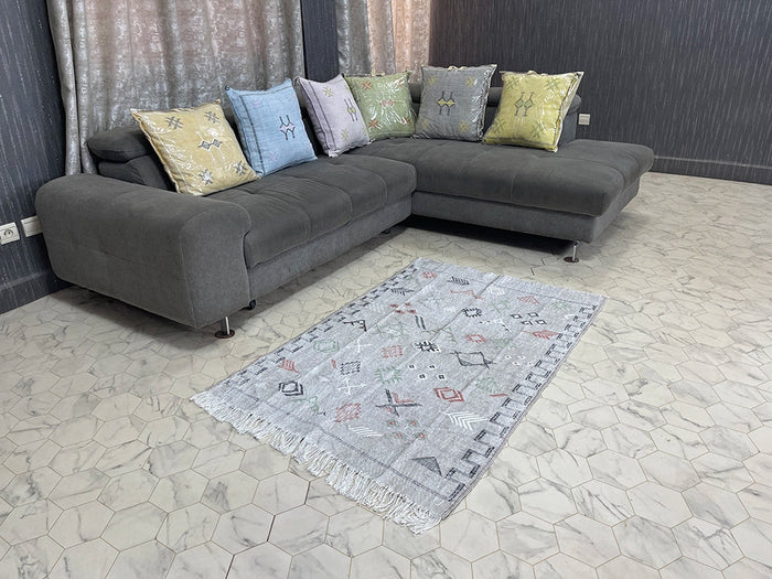 Bazarugs Luxury Natural Cactus Silk Rug in Atlas Gray, 3x5 ft
