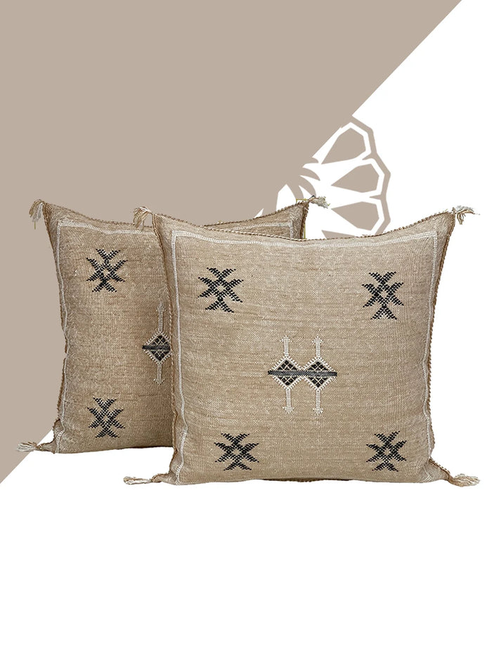 orange Natural cactus silk pillow