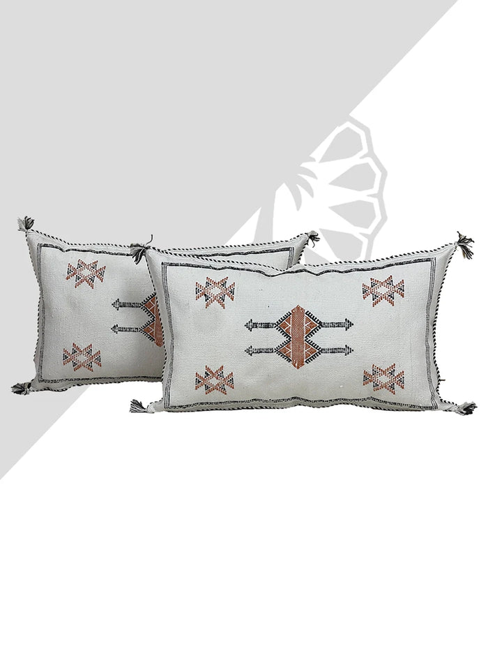 Bazarugs Moroccan Cactus Silk Pillow Cover — FrostBloom - Pink Stitching