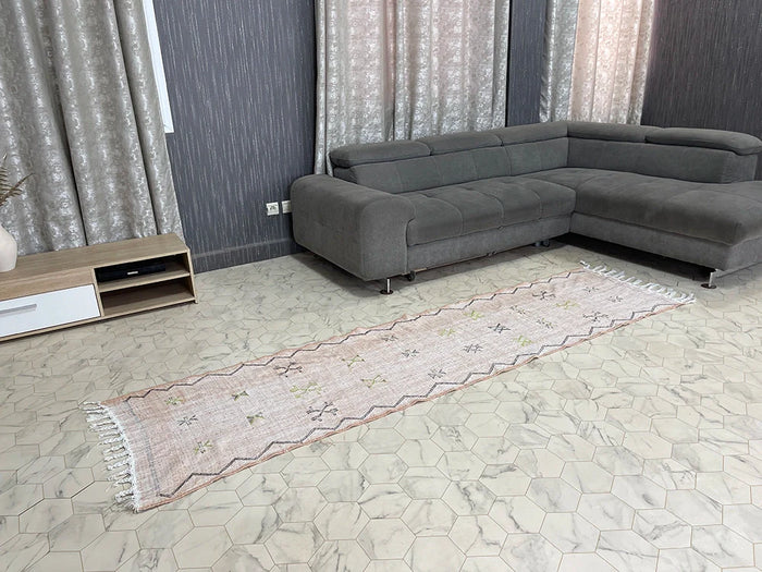 Bazarugs Silken Mirage — Handwoven Natural Cactus Silk Rug, 2x8 ft