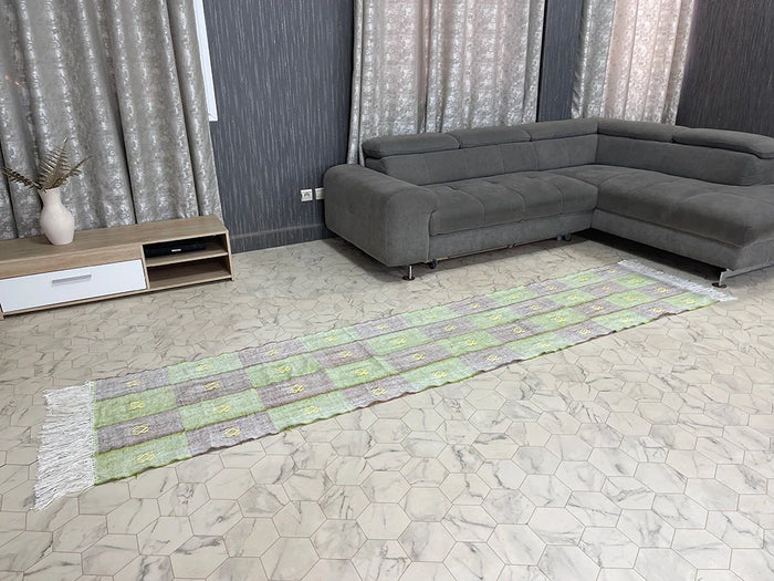 Bazarugs Sylvan Whispers — Handwoven Natural Cactus Silk Rug, 2x10 ft
