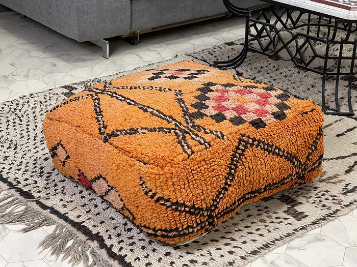 Bazarugs Moroccan Kilim Pouf — Tangerine Dream