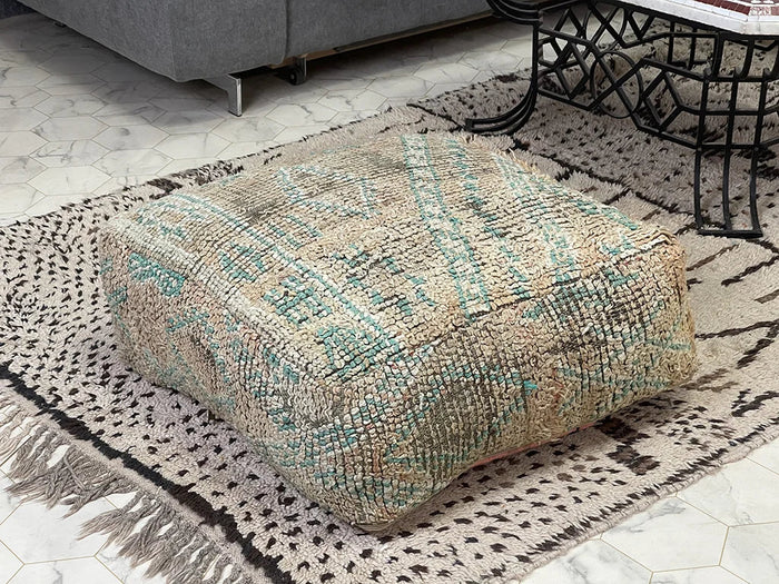 Bazarugs Moroccan Kilim Pouf — Toubkal Timber