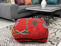 Ya Zina Scarlet - Pouf Kilim