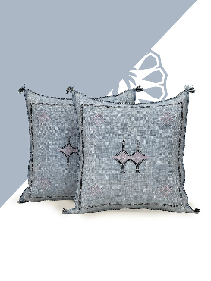 blue moroccan silk Pillows