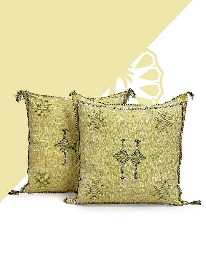 Yellow moroccan silk Pillows