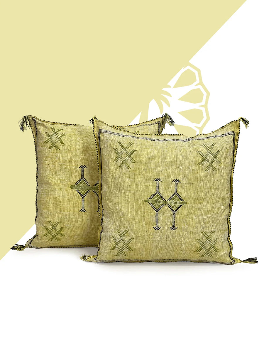 Yellow moroccan silk Pillows
