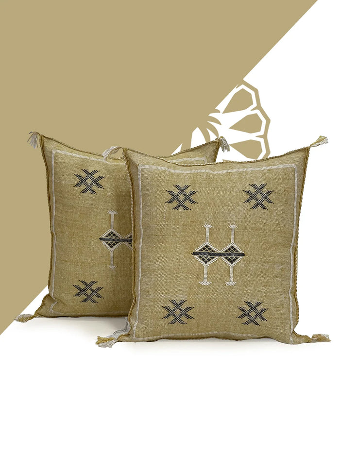 Yellow moroccan silk Pillows