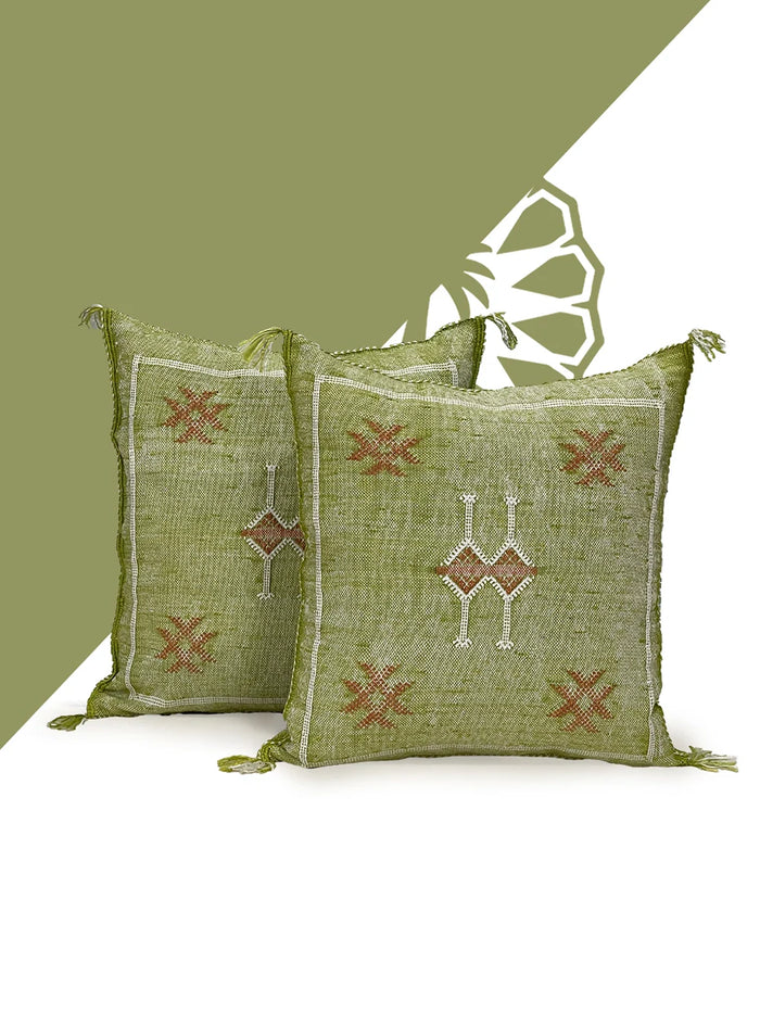 Green moroccan silk Pillows