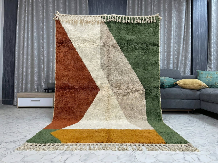 Custom Beni Ourain Rug - Made to Order Moroccan Wool Rug in Rust & Earth Tones