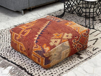 Blood Orange II - Pouf Kilim