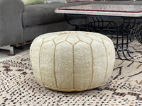 yellow cactus silk pouf