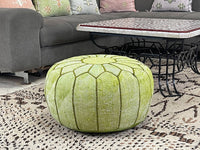 Green cactus silk pouf