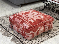 Lexington Red - Pouf Kilim