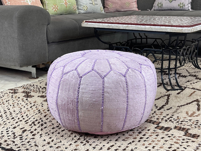 Purple cactus silk pouf
