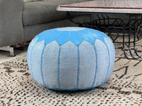 blue cactus silk pouf