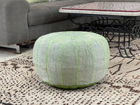 green cactus silk pouf