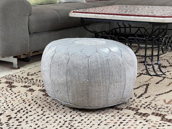 grey cactus silk pouf