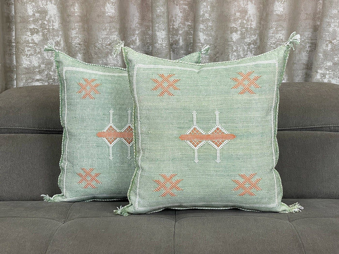 Bazarugs EnchantedHue — Handwoven Moroccan Cactus Silk Throw Pillow Cover