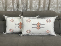 FrostBloom Cactus Silk Pillow Cover - Pink Stitching
