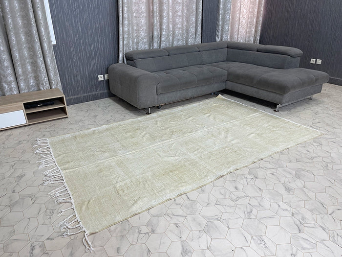 Sunlit Hush by Bazarugs — Authentic Natural Cactus Silk Rug, 5x8 ft