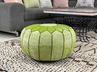 Green cactus silk pouf