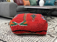 Ya Zina Scarlet - Pouf Kilim