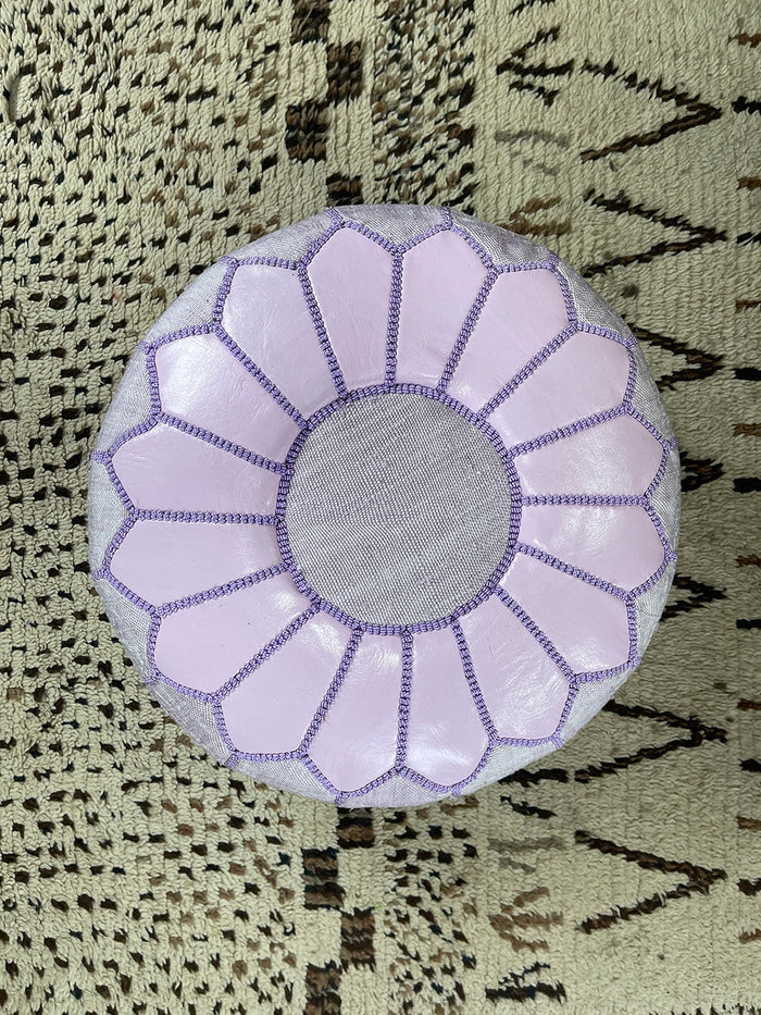 Bazarugs Amethyst Mirage — Handwoven Cactus Silk Pouf