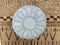 Blue cactus silk pouf