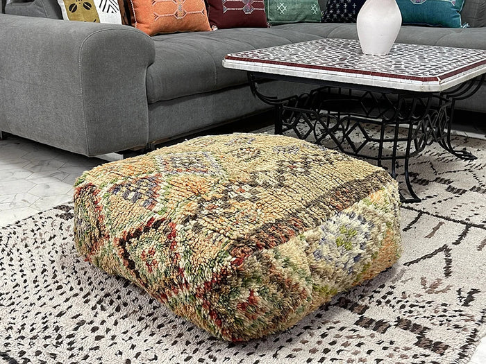 Central Park Kilim Pouf by Bazarugs — Handmade Moroccan Ottoman