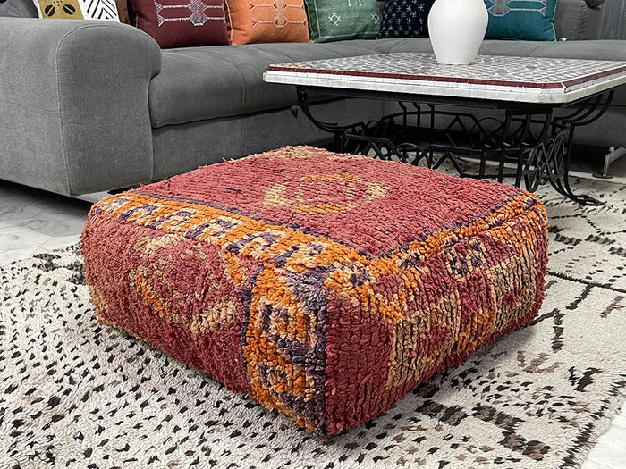 Dar Ahlam Kilim Pouf by Bazarugs — Handmade Moroccan Ottoman
