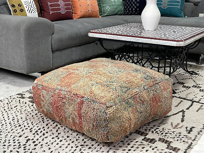 Dar Zaman Kilim Pouf by Bazarugs — Handmade Moroccan Ottoman