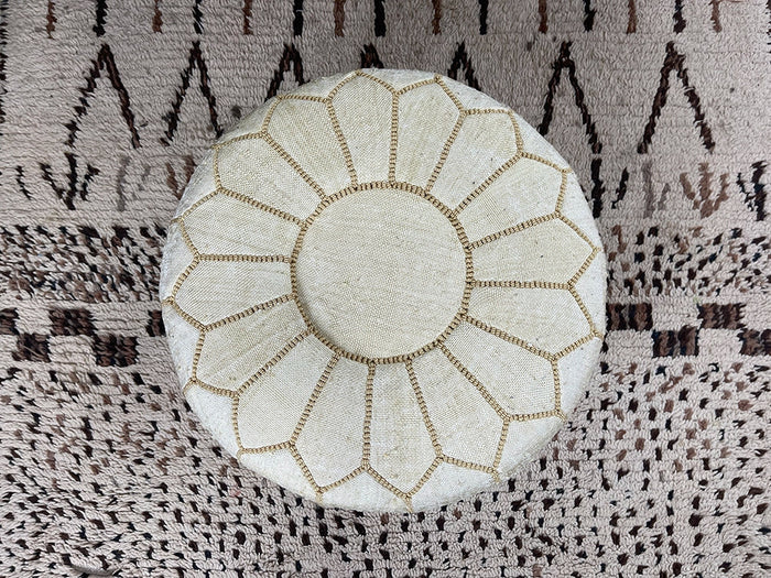 Desert Reverie Cactus Silk Pouf by Bazarugs — Handmade Moroccan Ottoman