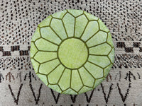 Green cactus silk pouf