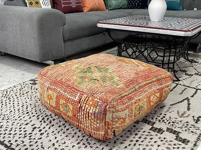 La Maison Arabe Kilim Pouf by Bazarugs — Handmade Moroccan Ottoman