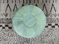 green cactus silk pouf