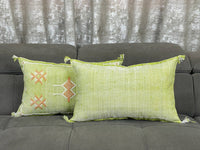 Green Natural cactus silk pillow