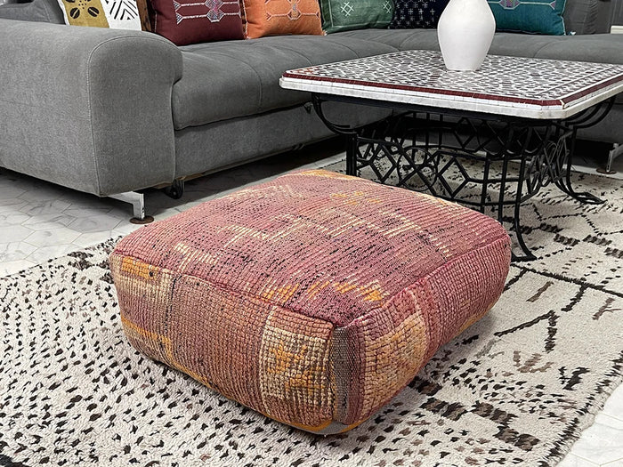 Bazarugs Riad Yasmine — Handwoven Kilim Pouf