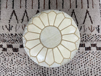 Yellow cactus silk pouf