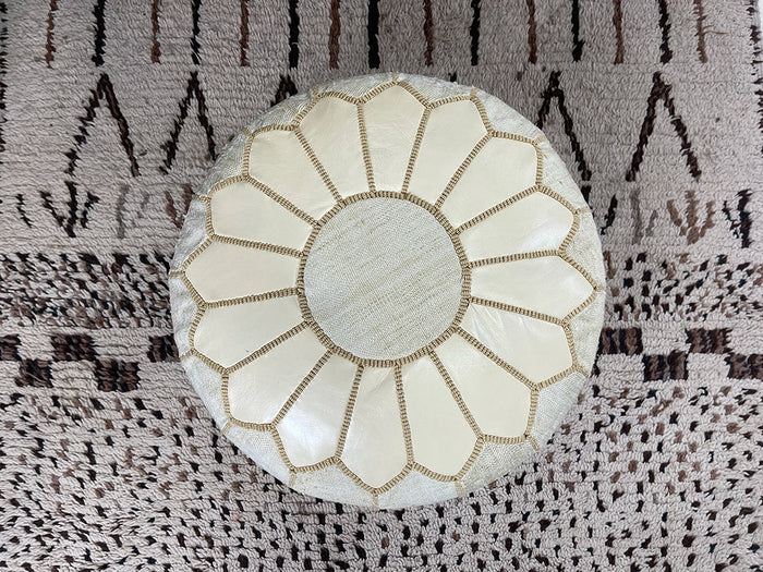 Bazarugs Sands of Elegance — Handwoven Cactus Silk Pouf