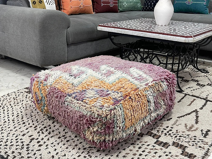 Tourmalina Kilim Pouf by Bazarugs — Handmade Moroccan Ottoman