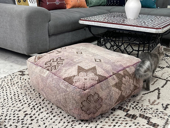 Bazarugs Zoubida's Oasis — Handwoven Kilim Pouf
