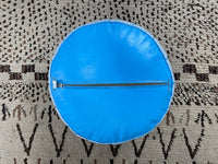 Blue cactus silk pouf