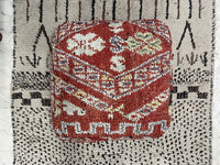 Bowery Red - Pouf Kilim