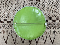 green cactus silk pouf